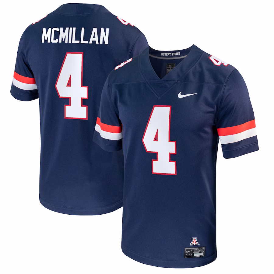 Tetairoa McMillan Arizona Wildcats Nike NIL Replica Football Jersey - Navy - Jersey
