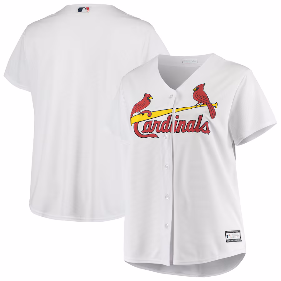 Women's St. Louis Cardinals White Plus Size Home Replica Team Jersey - Jersey
