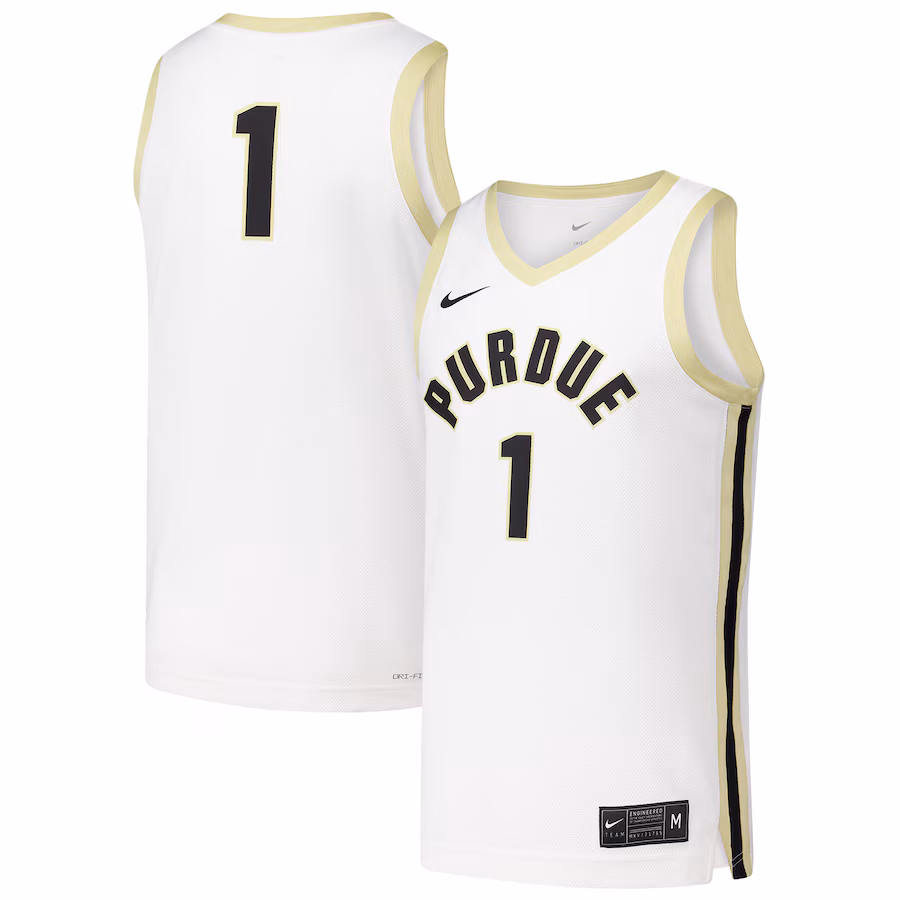 Men's Nike #1 White Purdue Boilermakers  Replica Basketball Jersey - Jersey