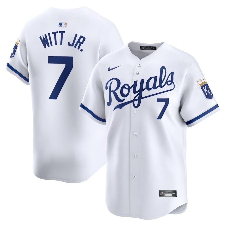 Men's Kansas City Royals Bobby Witt Jr. Nike White Home Limited Player Jersey - Jersey