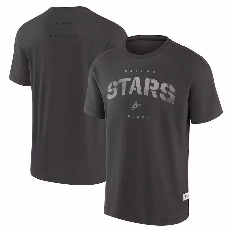 Men's Dallas Stars Fanatics Charcoal Elements Weathered Tonal Future Ground T-Shirt - Jersey