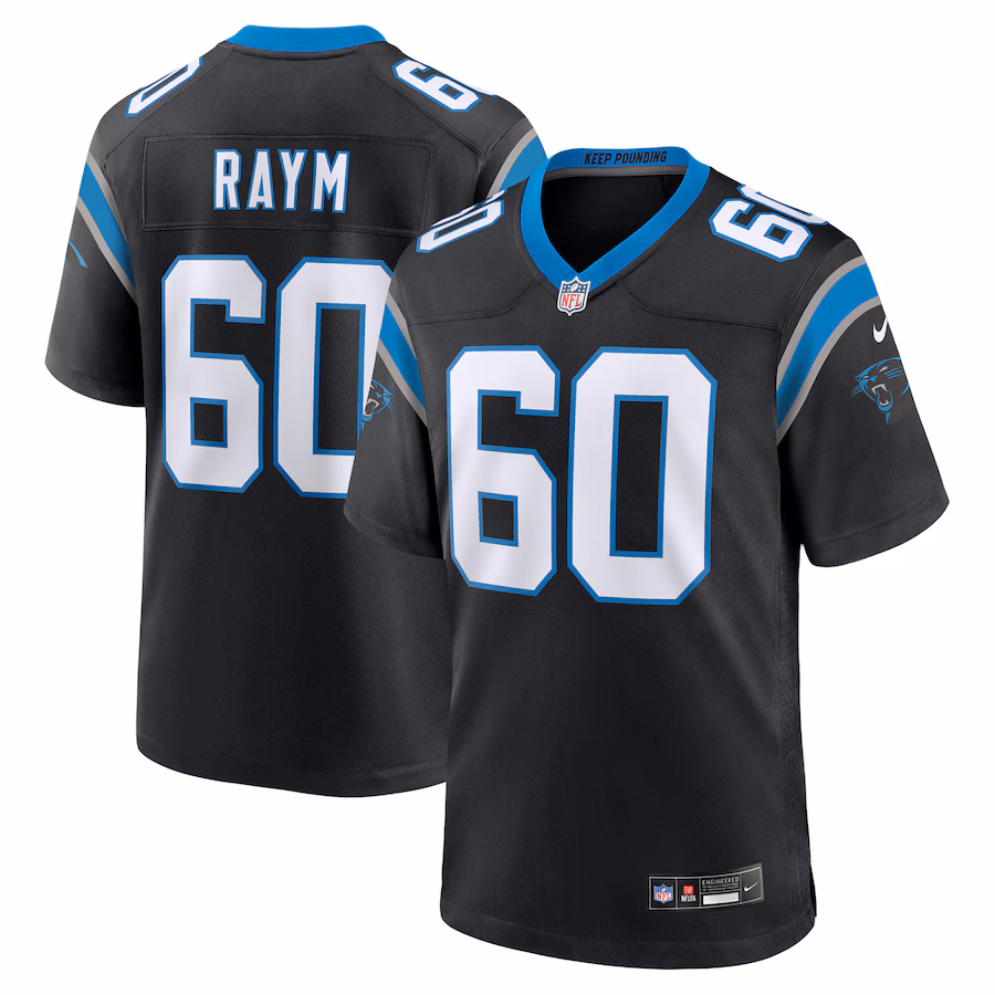 Men's Carolina Panthers Andrew Raym Nike Black Game Jersey - Jersey