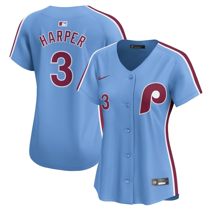 Women's Philadelphia Phillies Bryce Harper Nike Light Blue Alternate Limited Player Jersey - Jersey