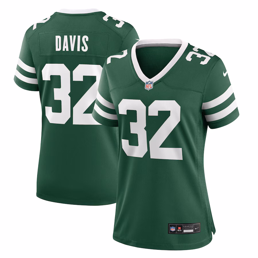 Women's New York Jets Isaiah Davis Nike Legacy Green Team Game Jersey - Jersey