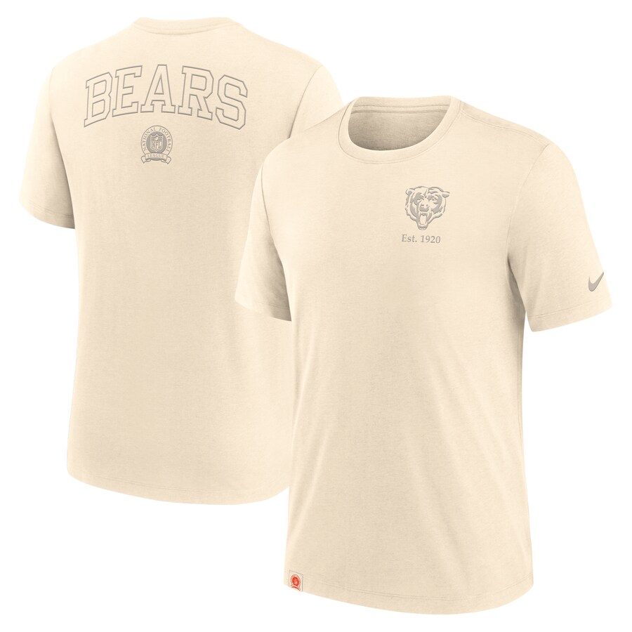 Men's Chicago Bears Nike Cream Glory Tri-Blend T-Shirt - Jersey