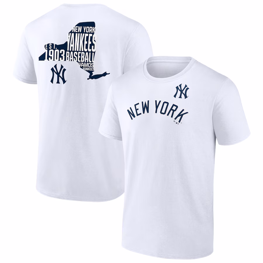 Men's New York Yankees White Team Hot Shot T-Shirt - Jersey