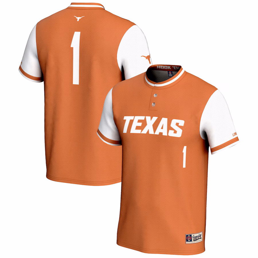 Unisex GameDay Greats #1 Burnt Orange Texas Longhorns Lightweight Softball Jersey - Jersey
