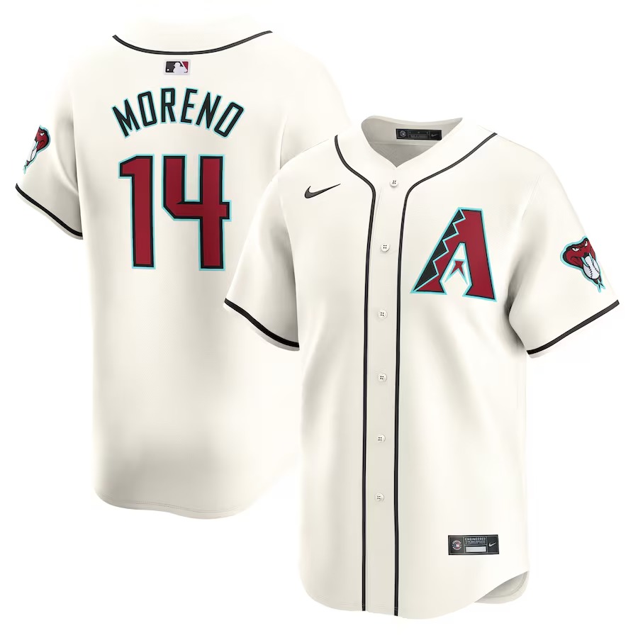 Men's Arizona Diamondbacks Gabriel Moreno Nike White Home Limited Player Jersey - Jersey