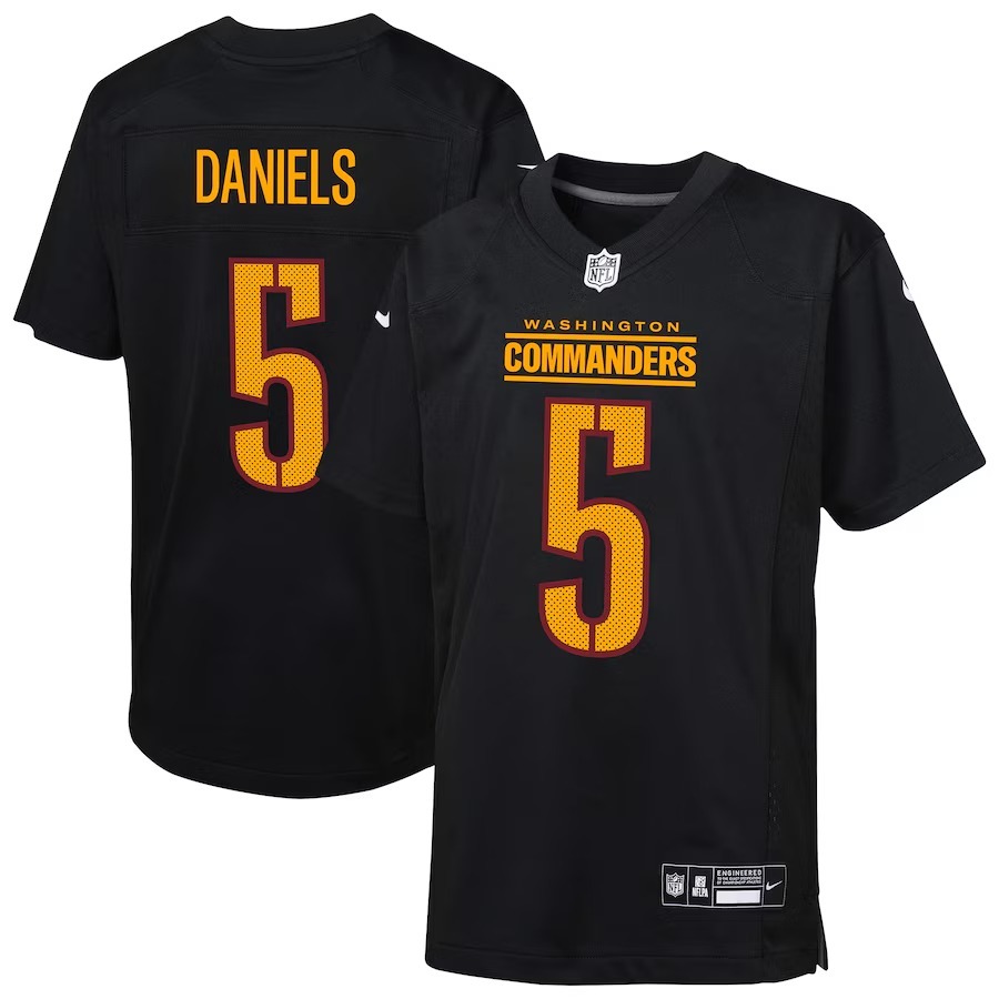 Youth Washington Commanders Jayden Daniels Nike Carbon Black Fashion Game Jersey - Jersey