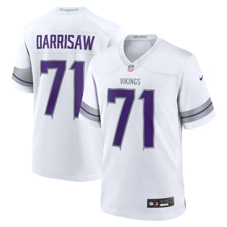 Men's Minnesota Vikings Christian Darrisaw Nike White Alternate Game Jersey - Jersey