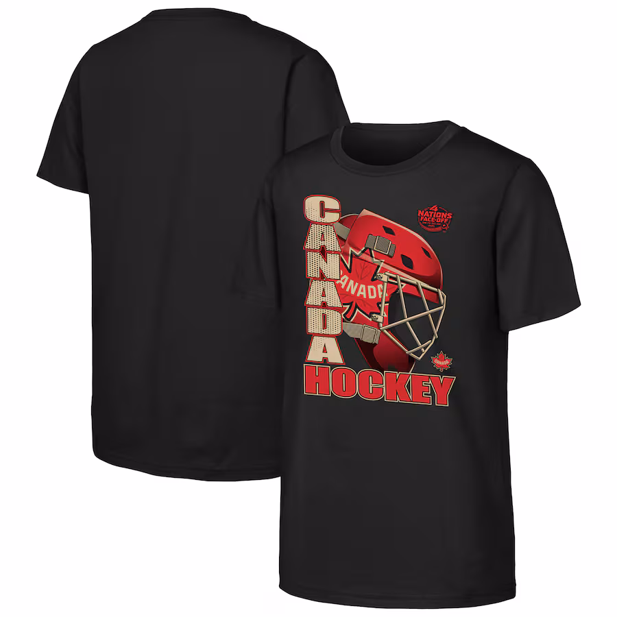 Youth Canada Black 2025 4 Nations Face-Off Goalie Strong T-Shirt - Jersey