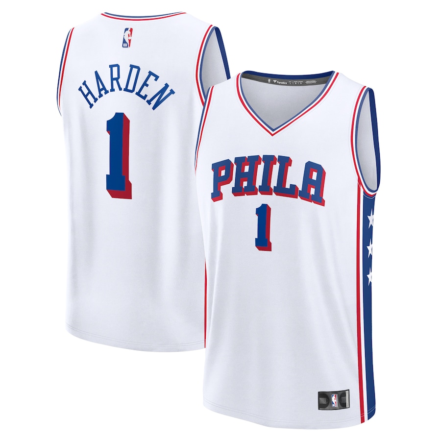 Men's Philadelphia 76ers James Harden Fanatics White Fast Break Replica Jersey - Association Edition - Jersey