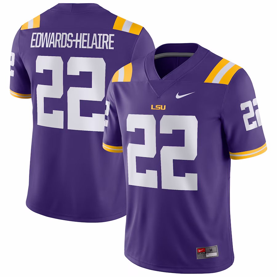 Clyde Edwards-Helaire LSU Tigers Nike Player Game Jersey - Purple - Jersey