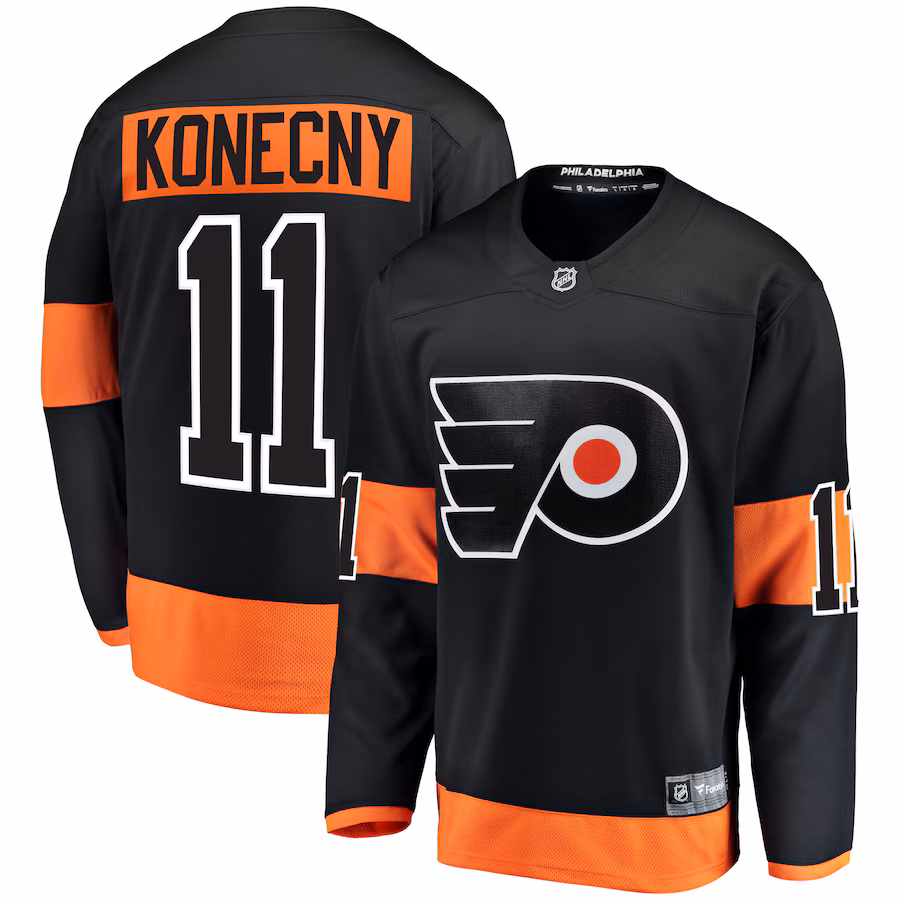 Men's Philadelphia Flyers Travis Konecny Fanatics Black Alternate Breakaway Player Jersey - Jersey