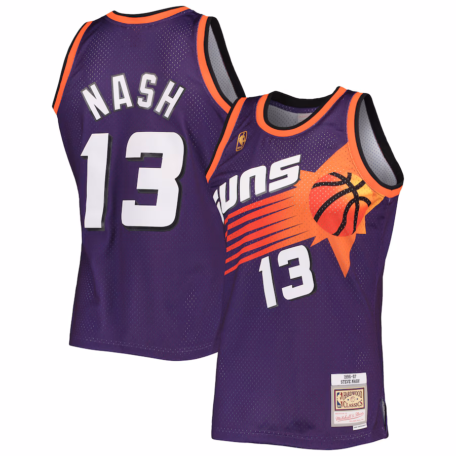 Men's Phoenix Suns Steve Nash Mitchell & Ness Purple 1996/97 Hardwood Classics Swingman Jersey - Jersey