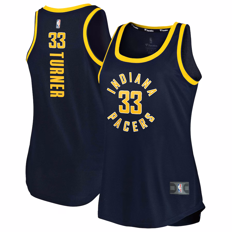 Women's Indiana Pacers Myles Turner Fanatics Navy Fast Break Tank Jersey - Icon Edition - Jersey