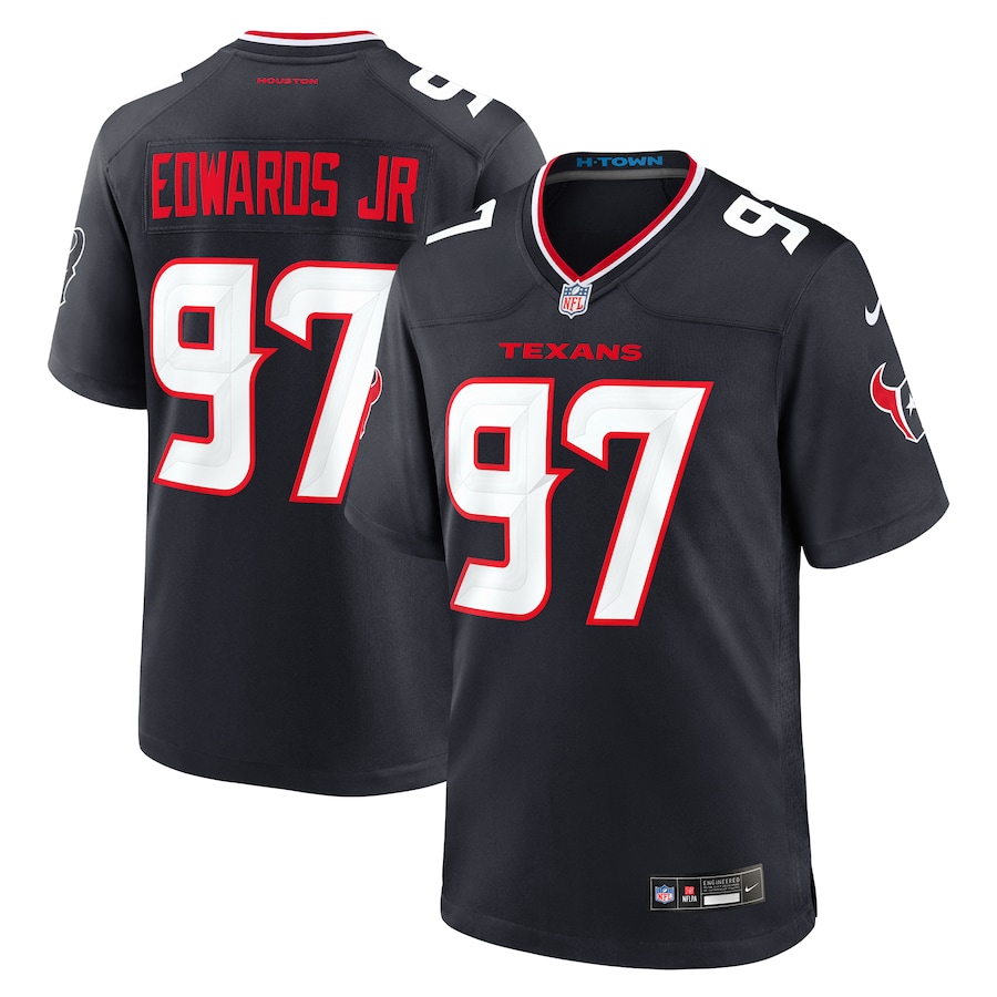 Men's Houston Texans Mario Edwards Jr. Nike Navy Team Game Jersey - Jersey