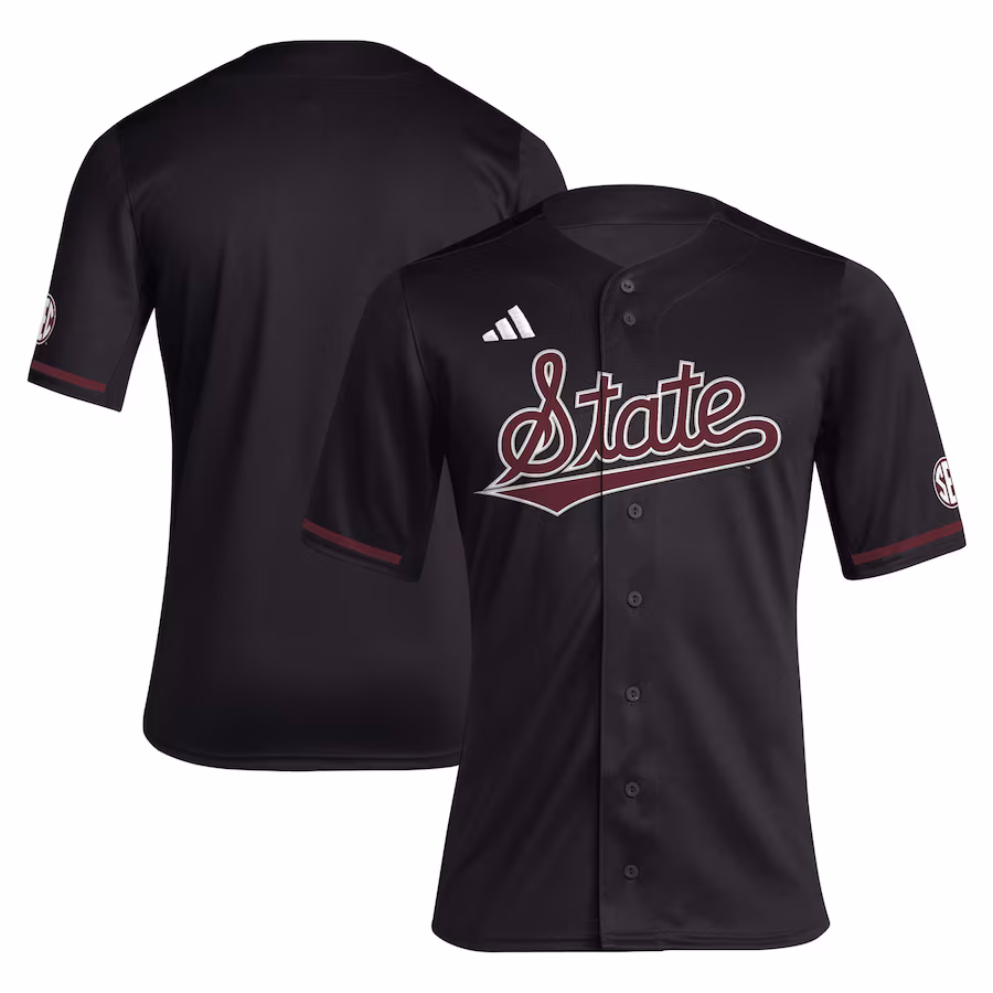 Men's adidas Black Mississippi State Bulldogs Replica Baseball Jersey - Jersey