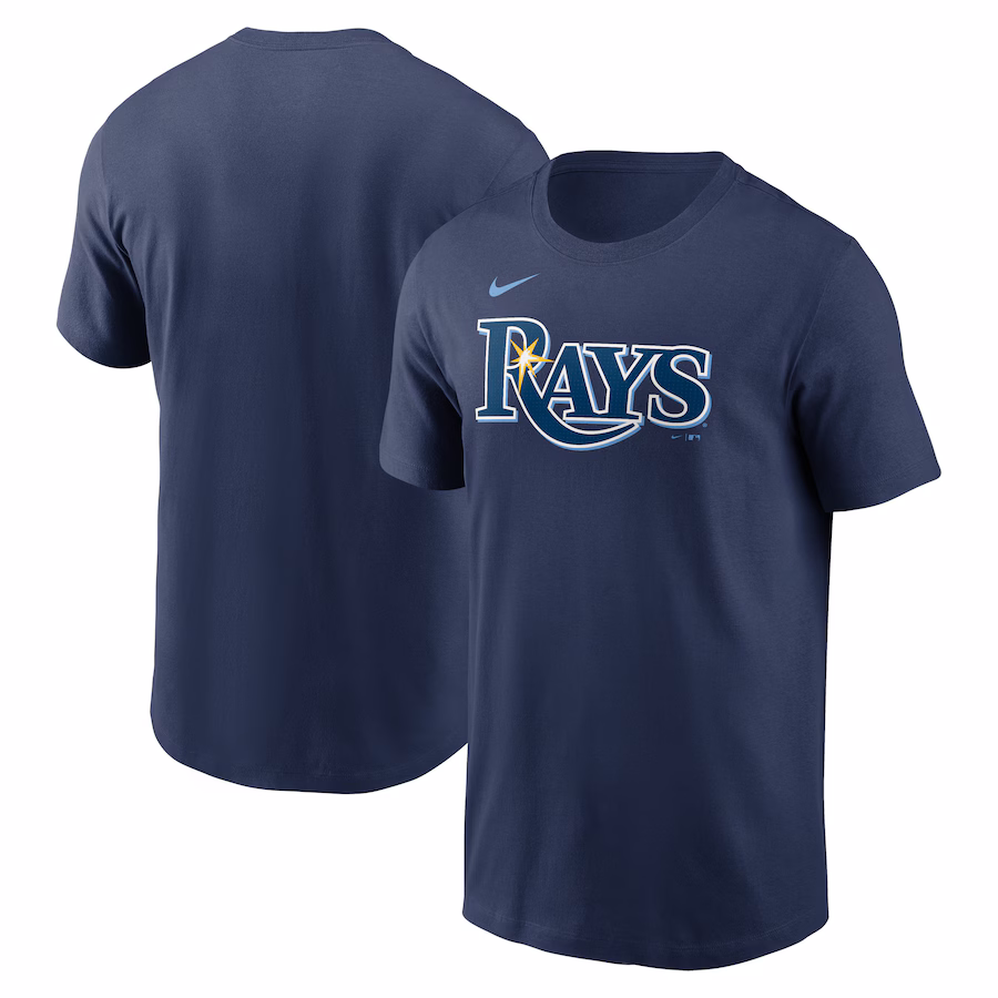 Men's Tampa Bay Rays Nike Navy Fuse Wordmark T-Shirt - Jersey