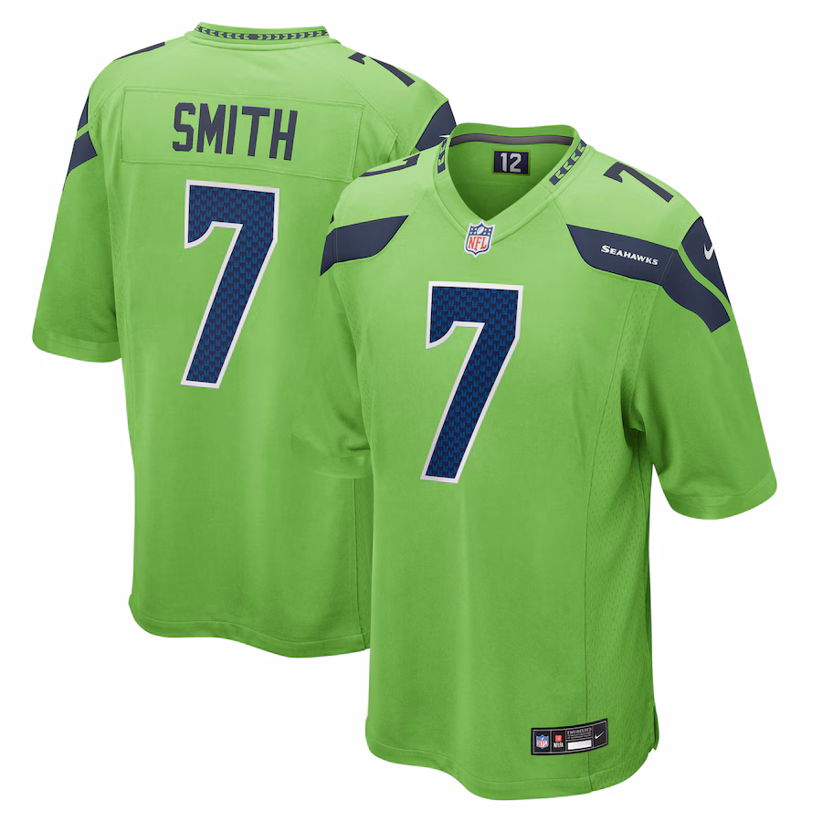 Men's Seattle Seahawks Geno Smith Nike Neon Green  Game Jersey - Jersey