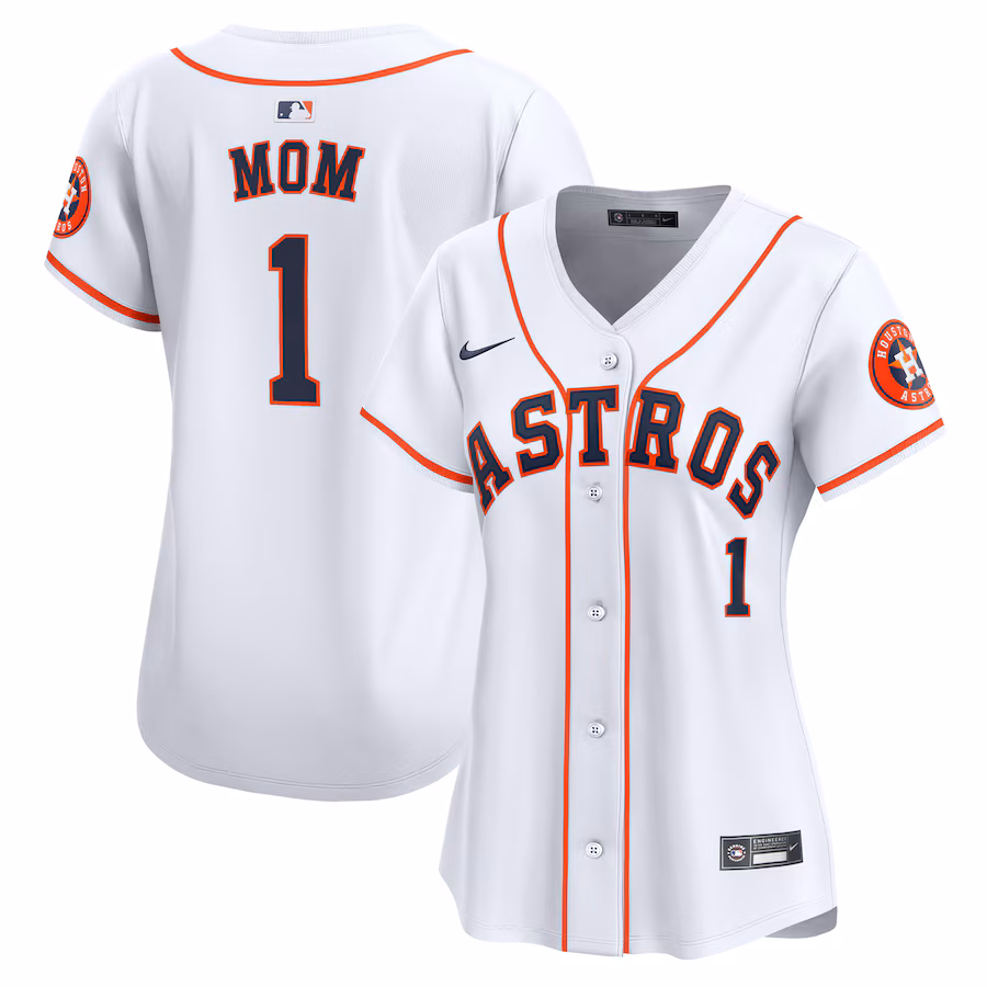 Women's Houston Astros Nike White #1 Mom Home Limited Jersey - Jersey