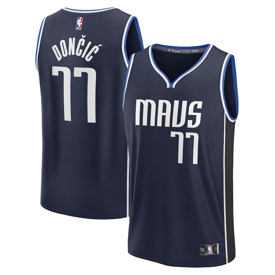 Men's Dallas Mavericks Luka Dončić Fanatics Navy Fast Break Player Jersey - Statement Edition - Jersey