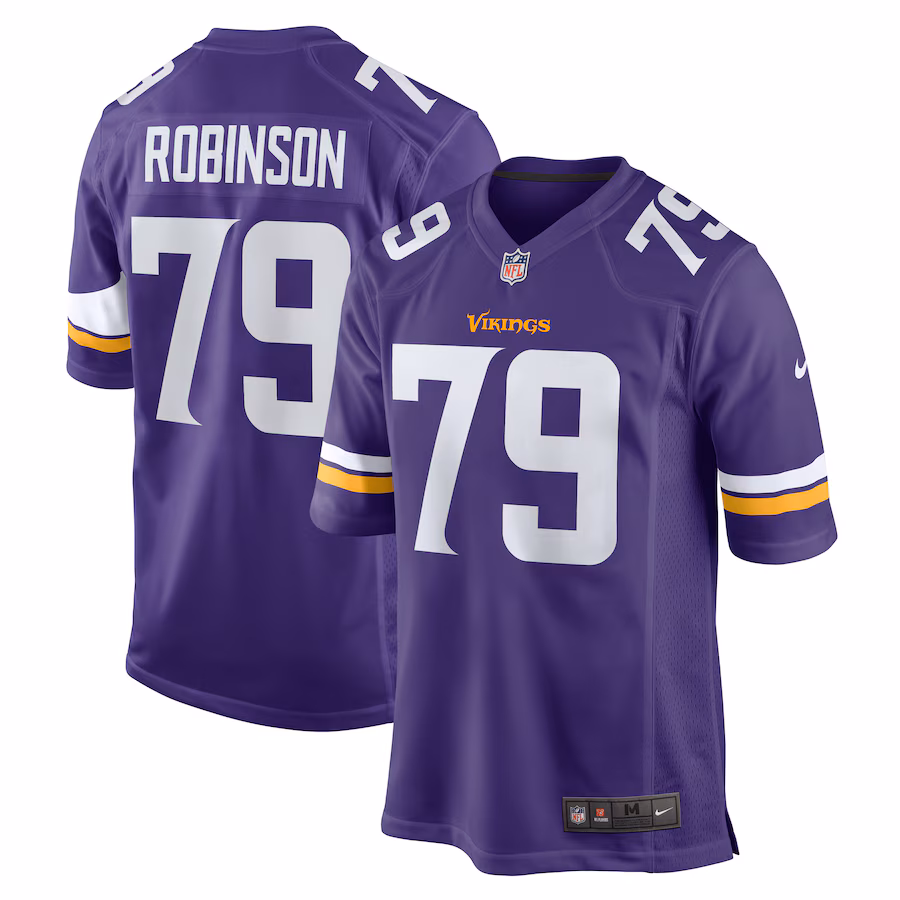 Men's Minnesota Vikings Tyrese Robinson Nike  Purple Team Game Jersey - Jersey