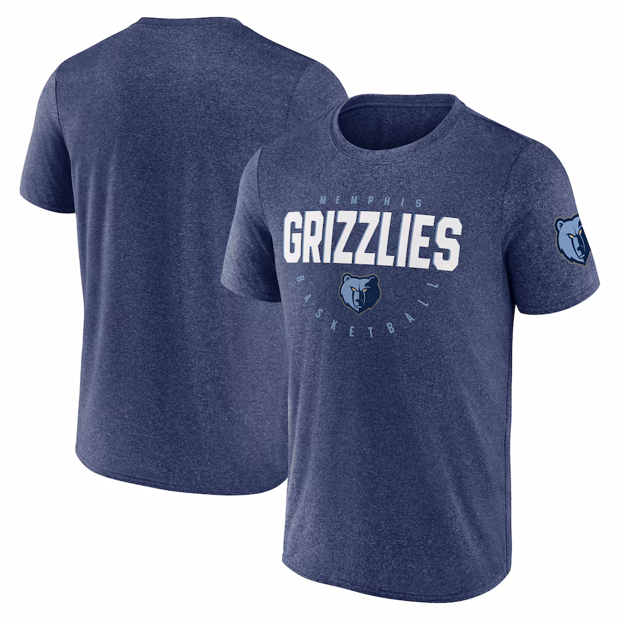 Men's Memphis Grizzlies Heather Navy Block Practice Performance T-Shirt - Jersey