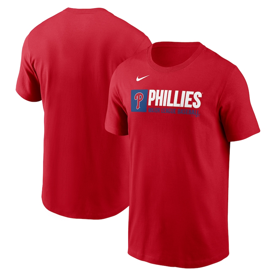 Men's Philadelphia Phillies Nike Red Team Block T-Shirt - Jersey