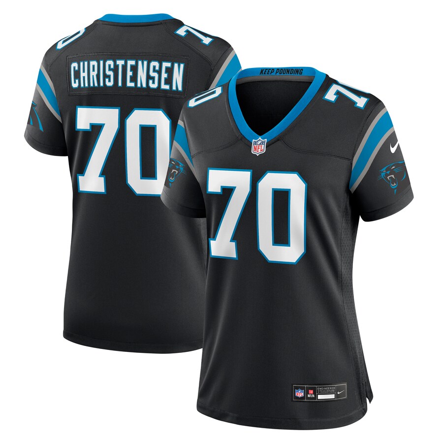 Women's Carolina Panthers Brady Christensen Nike Black Team Game Jersey - Jersey