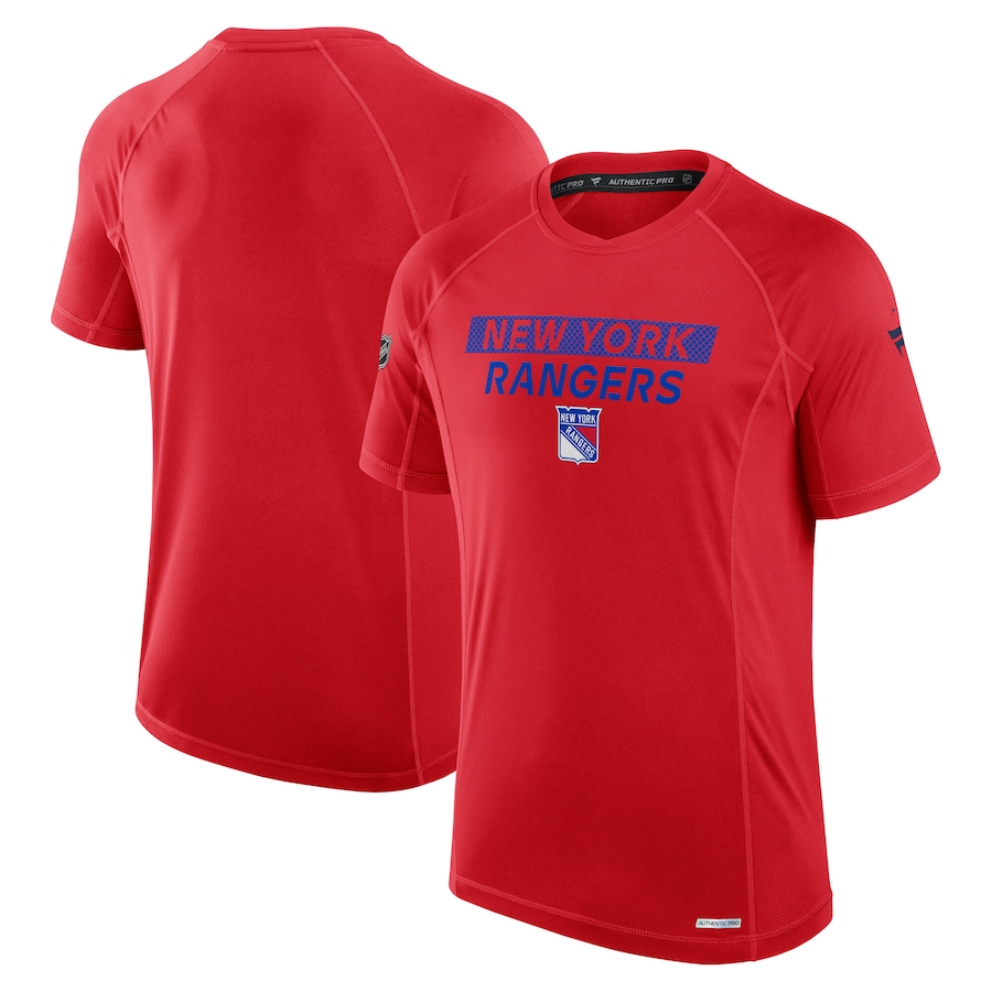 Men's New York Rangers Fanatics Red Authentic Pro Rink Tech T-Shirt - Jersey