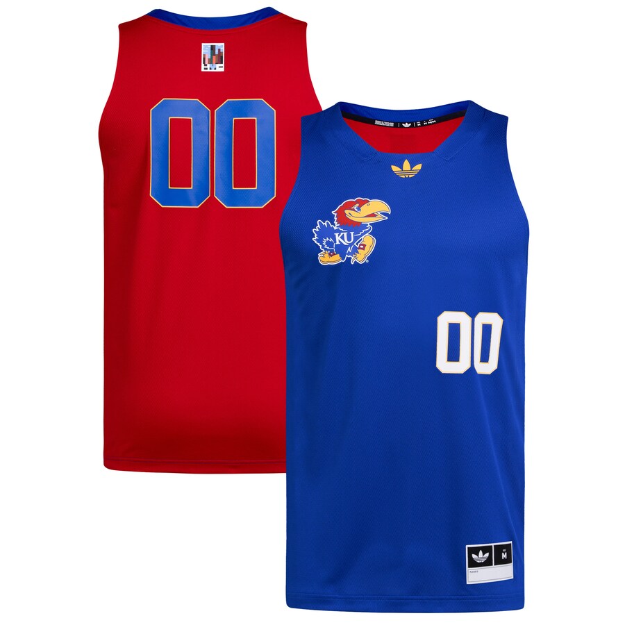 Men's adidas #00 Royal/Red Kansas Jayhawks Black History Month Basketball Jersey - Jersey