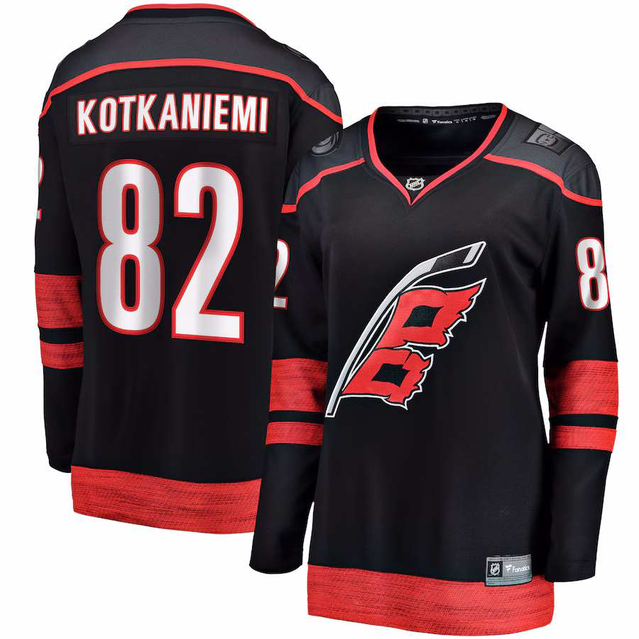 Women's Carolina Hurricanes Jesperi Kotkaniemi Fanatics Black Home Breakaway Player Jersey - Jersey