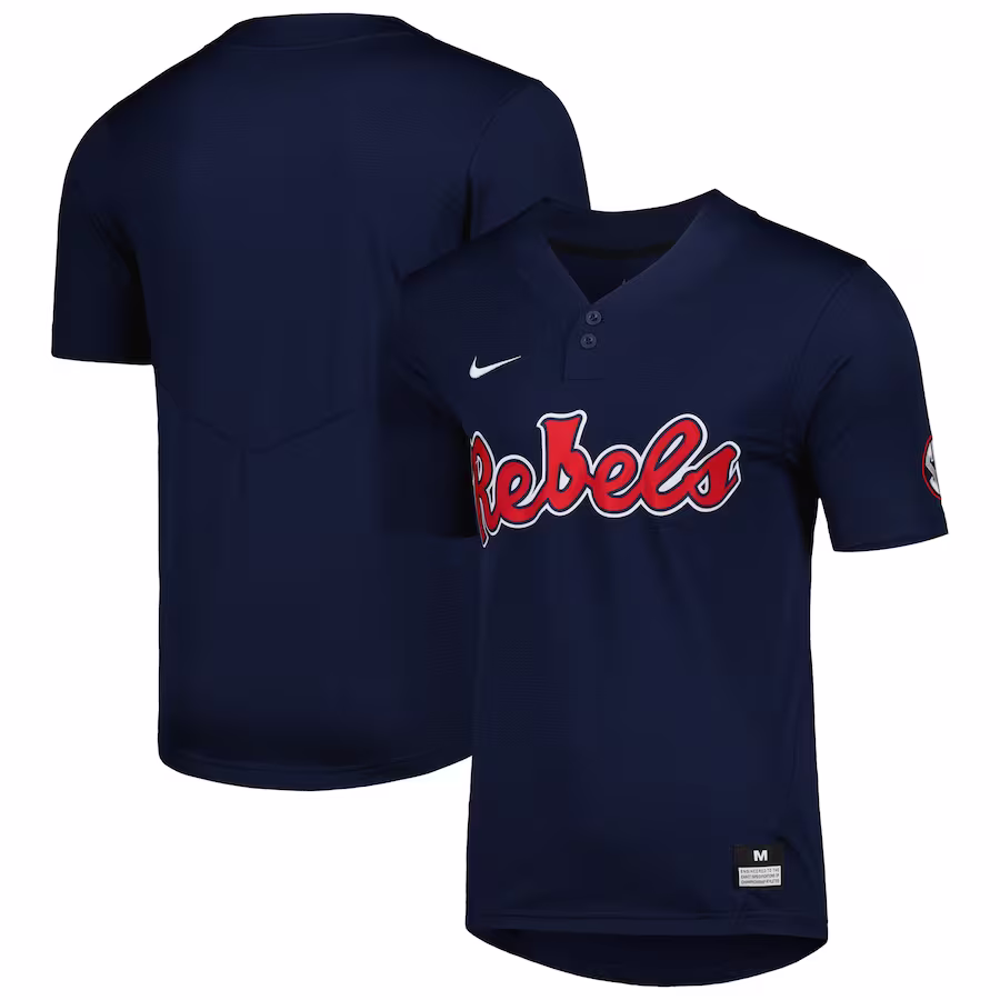 Ole Miss Rebels Nike 2-Button Replica Baseball Jersey - Navy - Jersey