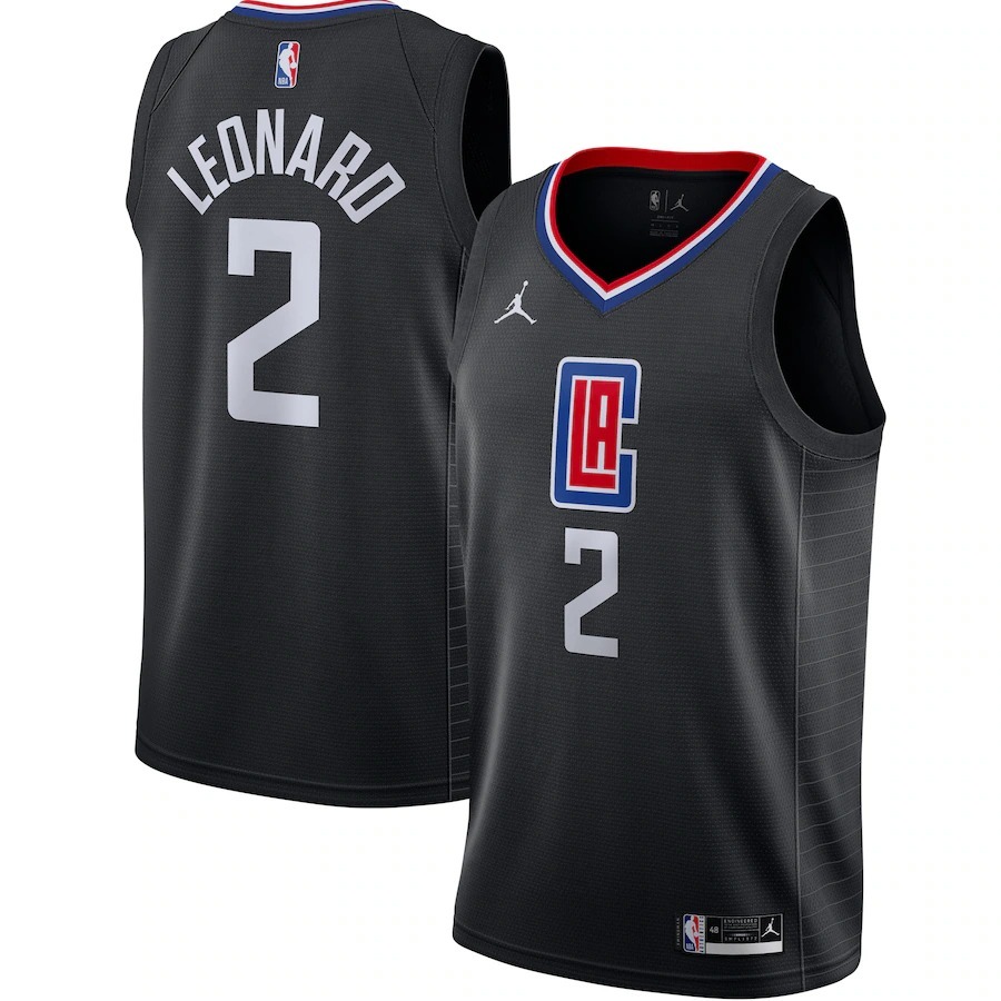 Men's LA Clippers Kawhi Leonard Jordan Brand Black 2020/21 Swingman Jersey - Statement Edition - Jersey