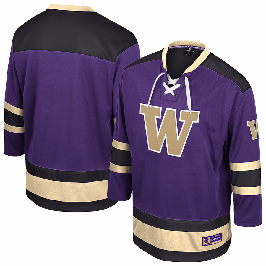 Men's Colosseum  Purple Washington Huskies Athletic Machine Fashion Hockey Jersey - Jersey