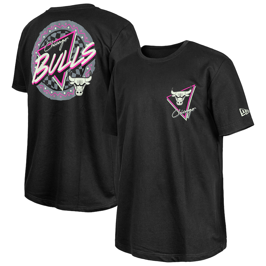Men's Chicago Bulls  New Era Black Glow-in-the-Dark T-Shirt - Jersey