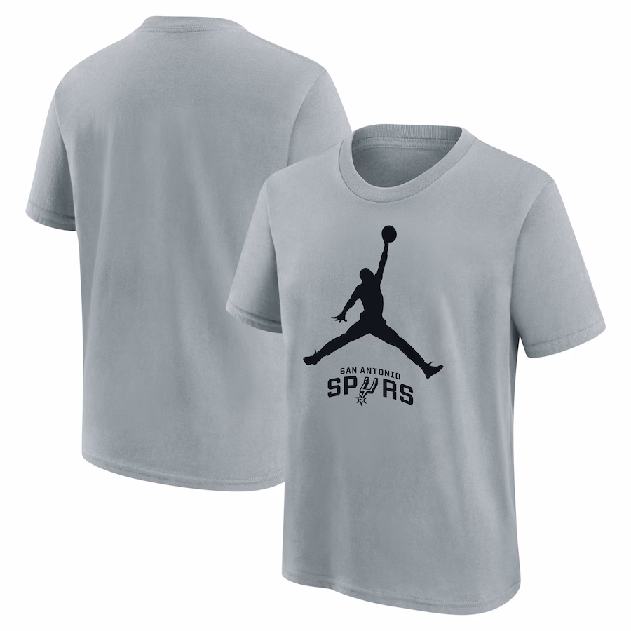 Youth San Antonio Spurs Jordan Brand Silver Essential Jumpman Logo T-Shirt - Jersey
