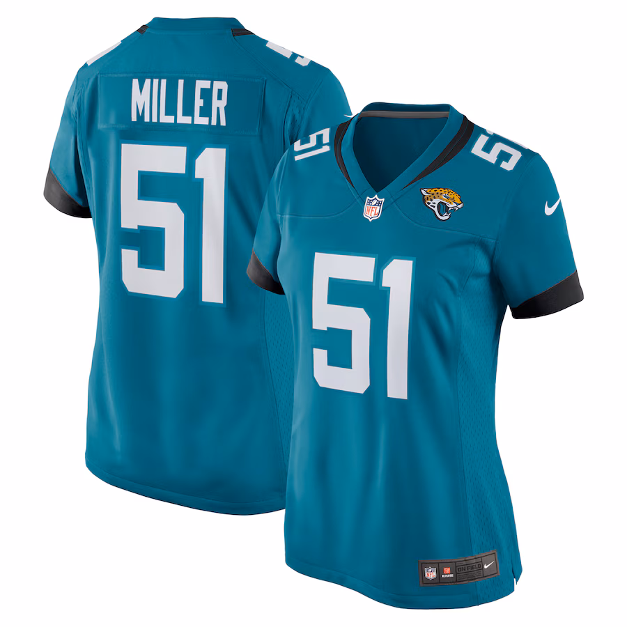 Women's Jacksonville Jaguars Ventrell Miller Nike  Teal  Game Jersey - Jersey
