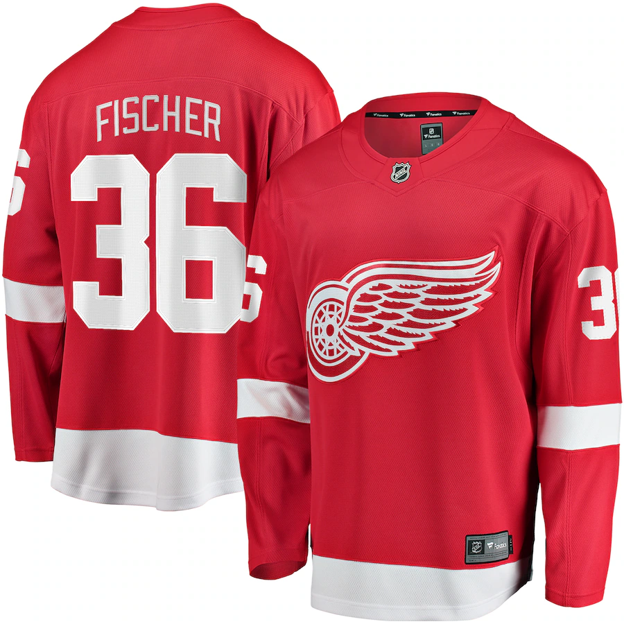 Men's Detroit Red Wings Christian Fischer Fanatics Red Home Breakaway Jersey - Jersey