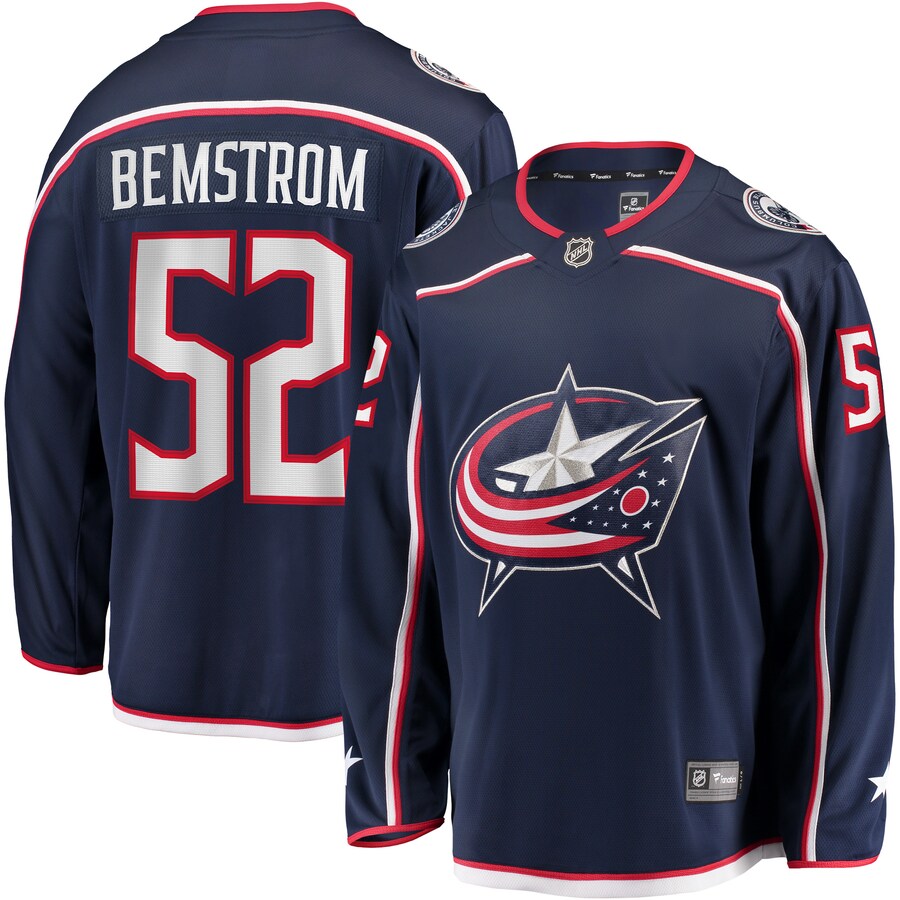 Men's Columbus Blue Jackets Emil Bemstrom Fanatics Branded Navy Home Breakaway Player Jersey - Jersey