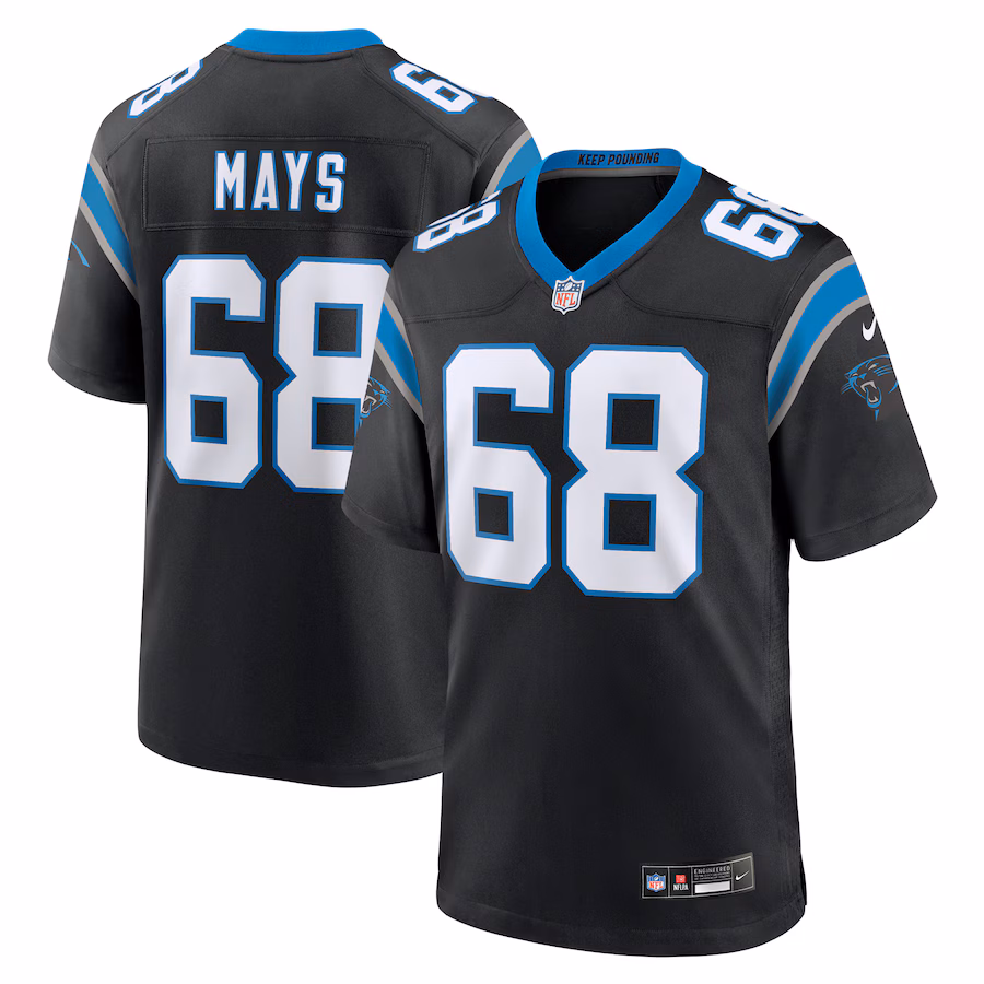 Men's Carolina Panthers Cade Mays Nike  Black Team Game Jersey - Jersey