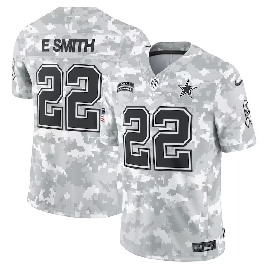 Men's Dallas Cowboys Emmitt Smith Nike Arctic Camo 2024 Salute to Service Retired Player Limited Jersey - Jersey