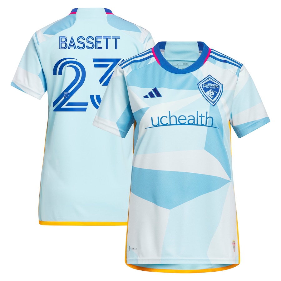 Women's Colorado Rapids Cole Bassett adidas Light Blue 2023 New Day Kit Replica Jersey - Jersey