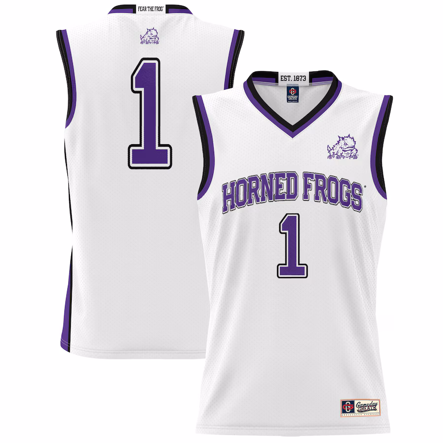 Unisex GameDay Greats #1 White TCU Horned Frogs Lightweight Basketball Jersey - Jersey