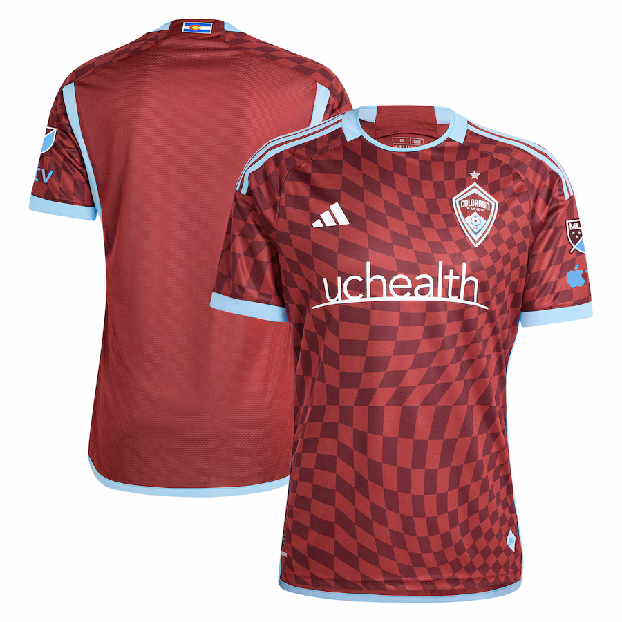 Men's Colorado Rapids  adidas Burgundy 2024 One Flag Kit Authentic Jersey - Jersey