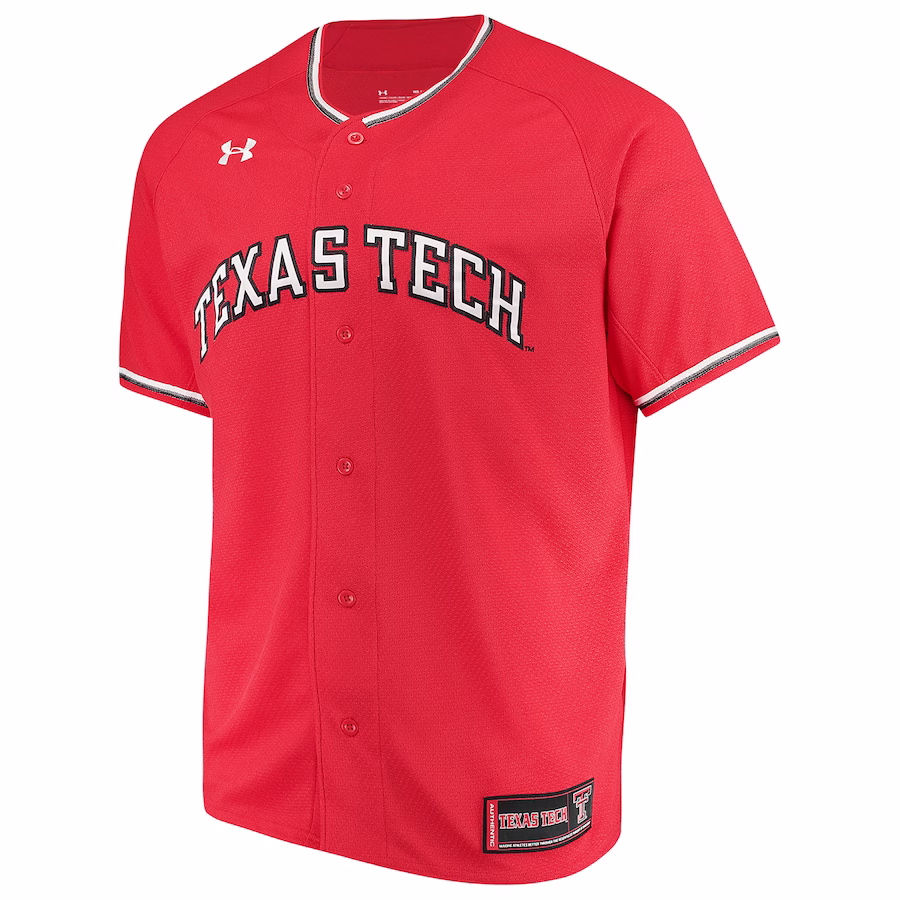 Texas Tech Red Raiders Under Armour Performance Replica Baseball Jersey - Red - Jersey