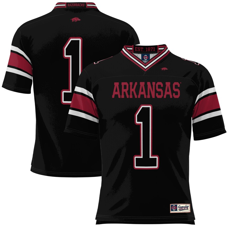 Men's GameDay Greats #1 Black Arkansas Razorbacks Football Jersey - Jersey
