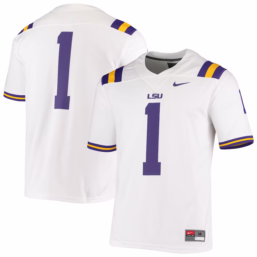 #1 LSU Tigers Nike Game Jersey - White - Jersey