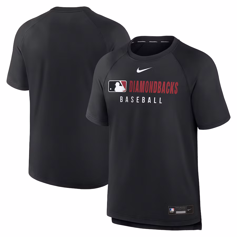 Men's Arizona Diamondbacks Nike Black Authentic Collection Pregame Raglan Performance T-Shirt - Jersey